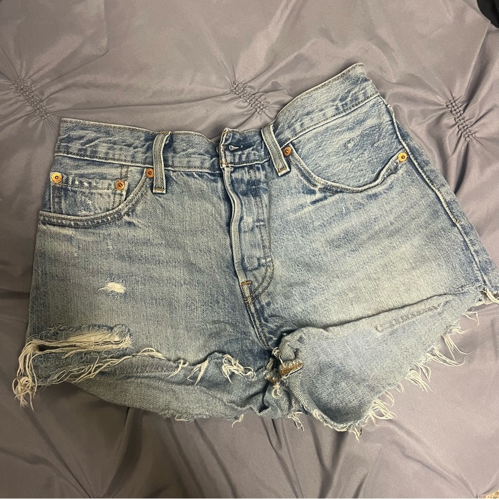 Levi’s distressed denim shorts